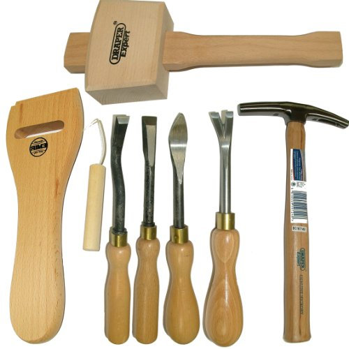Tack Lifter, Staple Lifter, Bent & Straight Ripping Chisel, 7oz Draper Hammer, Web Stretcher + Mallet Upholstery Kit