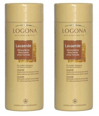 2 x LOGONA Lavaerde Pulver 1kg. Zur sanften Reinigung von Haut und Haaren