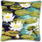 Vervaco Kreuzstich Stickpackungen Kissen Stickerei Set Anfänger Vorgedruckt Seerosen à la Monet DIY Set Kreativ Set Für Erwachseneca. 40 x 40 cm Bastelset Handwerker Haus Dekoration
