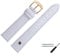 MARBURGER Uhrenarmband 16mm Leder Weiss Gold Alligator Prägung Mit Naht - Montage Set 5281620000220