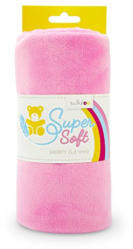 kullaloo Supersoft Plüsch Stoff Shorty in vielen Farben - 1,5mm Florlänge, EN 71-3 & EN 71-9 Zertifiziert (rosa)