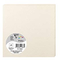 Clairefontaine 11886C - Packung mit 25 Karten 13,5x13,5cm, 210g, ideal für Korrespondenz und Einladungen, Elfenbein Perlmutt, 1 Pack