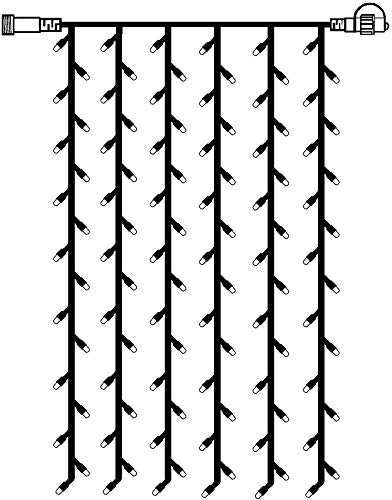 LED Lichtervorhang 1x2 m für LED-Beleuchtungs-System von Star Trading, Lichterkette weiß für außen, 102 LEDs kaltweiß, IP44