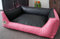 Hundebett Hundesofa Schlafplatz Kunstleder Similpelle 105 cm X 80 cm rosa schwarz