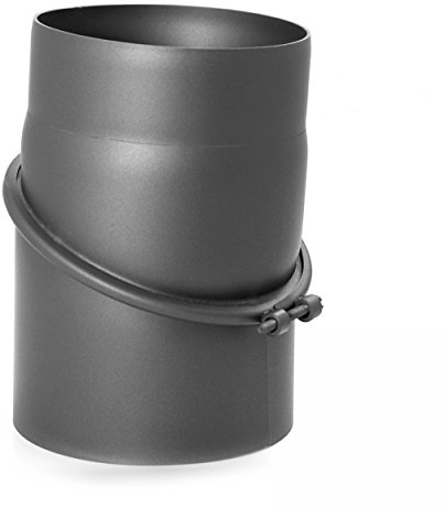raik SH133-130-gg Raik Rauchrohrbogen/Ofenrohr 130mm - 0° - 45° ohne Reinigungsöffnung gussgrau