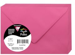 Clairefontaine 5570C - Packung mit 20 Umschläge Pollen, Mini 7,5x10cm, 120g, ideal für Ihre Einladungen und Korrespondenz, Fuchsia, 1 Pack