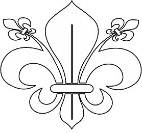 INDIGOS UG Auto Aufkleber Auto - 120x110 mm - französische Lilie - weiß - Selbstklebender Sticker für Auto, Fenster, Bus oder LKW