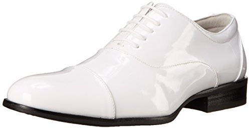 STACY ADAMS mens Gala oxfords shoes, White Patent, 11.5 US