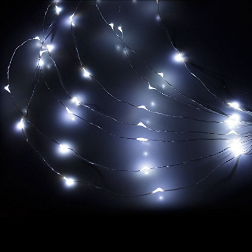 CASCATA 40 MICROLED LUCI BIANCO FREDDO LED MINI A BATTERIA