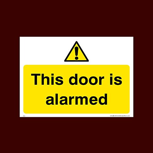 This door is alarmed Sticker/Self Adhesive Sign (S54) - CCTV, Security, Warning, Alarmed, Surveillance, Camera, Dogs, Premises