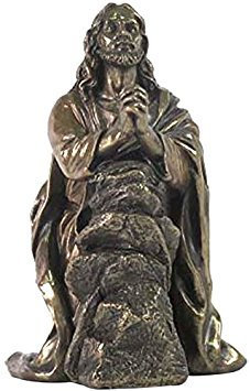 US Jesus-Statue, betend im Garten von Gethsemane, Bronzefarben, 19 cm