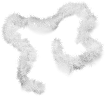 TEXTIMO Klassische Federboa Weiß 1 Meter (Karneval, Frauen, Erwachsene, Federboa)