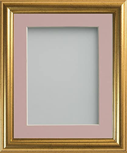 Frame Company Eldridge Gold A2 Picture Photo Frames With Pink Mount for Image A3 *Choice of Sizes* Fitted with Perspex