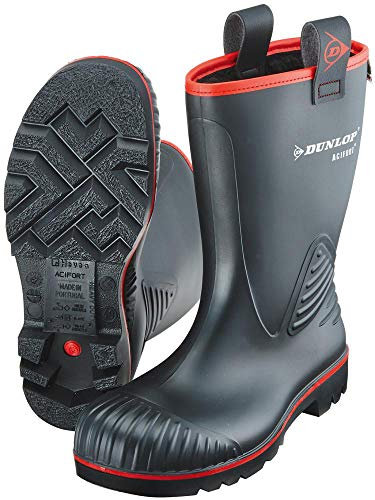 Dunlop Acifort Rocker Full Safety Fur Lining wellington boots, black, 43 EU