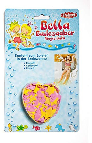 Heless 7008 - Konfetti für die Badewanne, in Sternchen- und Herzform, für Kinder, für ein kunterbuntes Bade-Erlebnis