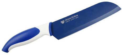GRÄWE® Santokumesser BLAU 18 cm, Serie CLEANCITCHEN, antibakteriell