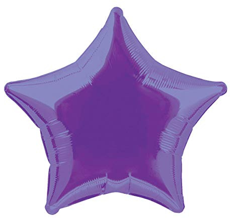 Unique Party 53326 - 20 Foil Deep Purple Star Helium Balloon