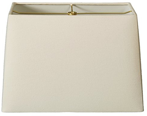 Royal Designs Lampenschirm mit harter Rückseite, rechteckig, Leinen, Eierschale, 12,7 x 25,4 x 20,3 x 24,6 cm