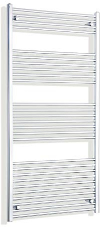 Companyblue 750mm Wide Chrome Heated Towel Rail Radiator Flat/Straight Ladder for Stylish Bathroom (750 x 1600 mm)