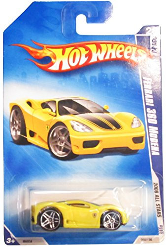 2008 Hot Wheels All Stars Yellow Ferrari 360 Modena w/PR5s #68/190 (28 of 36) 1:64 Scale by Hot Wheels