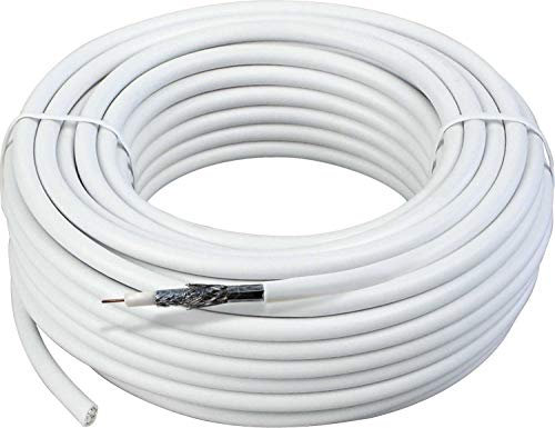 Schwaiger KOX840 012 Satelliten Koaxialkabel weiß, 40 m