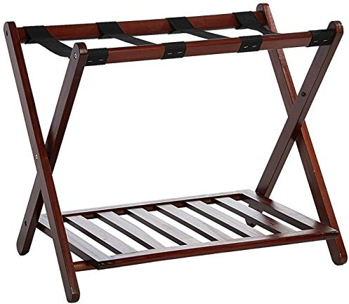 Casual Home Luggage Rack, Walnut, Solid Wood