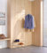 Wandgarderobe halbrund, Edelstahl massiv, Breite: 80 cm, Tiefe: 43 cm, Höhe: 38 cm, matt geschliffen, Kleiderstange gebogen, Halbkreis Garderobenstange, verdeckte Wandbefestigung - PHOS Design