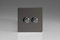 Varilight 2-Gang 2-Way V-Pro Push On/Off Rotary LED Dimmer 2 x 0-120W Iridium