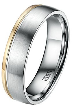 DOOSTI Trauring/Ehering/Partnerring Bicolor aus 333/- Gelbgold/Weißgold - inkl. Gratis Gravur