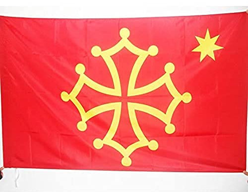AZ FLAG Bandiera OCCITANIA con Stella 150x90cm - Bandiera OCCITANA 90 x 150 cm Foro per Asta