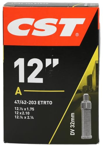 CST 070102 Fahrradschlauch, Schwarz, 12 1/2 x 2 1/4 47/62-203 DV 32 mm