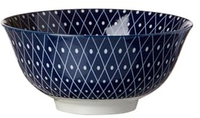 Ritzenhoff & Breker Müslischale Royal Reiko, Ø 15.5 cm, Runde Schale aus Porzellan, Orientalisches Dekor, Spülmaschinenfest & Mikrowellengeeignet, Blau-Weiß