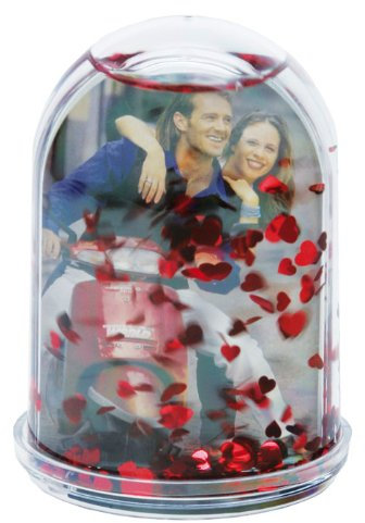Dorr High Snow Globe with Hearts Photo Frame - Red