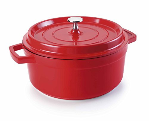 Lacor 25920 Faitout Rouge Fonte d'Aluminium avec Couvercle Diamètre: 20 cm