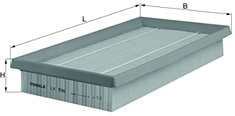 MAHLE LX 936 Luftfilter - für Mazda 6 Saloon (GG), u.a. | Kompatibel mit: MAZDA 6 Hatchback, 6 Hatchback, 6 Kombi, 6 Station Wagon, 6 Stufenheck, 6 Stufenheck, 626 V, 626 V Hatchback