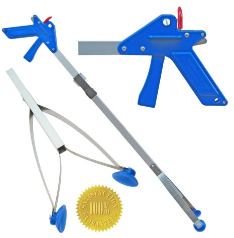 ArcMate EZ Reacher Deluxe Greifzange mit 2,3 kg, Aufnahmekapazität, 11,4 cm breite Finger, Verriegelungsgriff, hitzebeständige Silikonspitzen, Greifwerkzeug für ältere Menschen, Post Op,