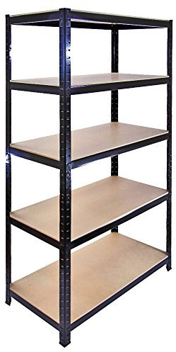 Monster Racking T-Rax Regal Schwerlastregal Lagerregal Garagenregal Kellerregal Warenlagerregal Werkstattregal Stahlregal 90cm x 45cm x 180cm in Schwarz Industrieregal Stahl Metallregal Steckregal