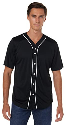 Urban Classics Herren Baseball Mesh Jersey T-Shirt, blk/wht, M