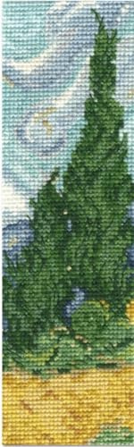 DMC National Gallery Cross Stitch Kit - Wheatfield with Cypresses, Bookmark