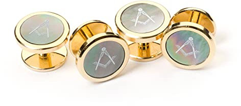 Masonic – Onyx-Manschettenknöpfe mit Manschettenknöpfe-Box