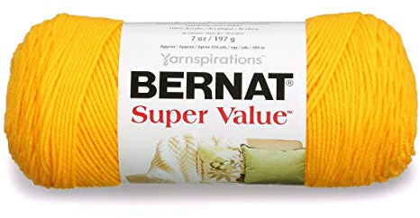 Bernat Spinrite Satin Solid yarn, acrylic, light yellow, 3 pieces