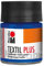 Marabu 17150005055 - Textil Plus ultramarinblau dunkel 50 ml, volldeckende Stoffmalfarbe für dunkle Stoffe, geeignet für Stoffmalerei und Stoffdruck, nach Fixierung waschbeständig bis 40 °C