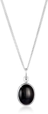 Elli Halskette Damen Solitär Anhänger Basic mit Onyx Schwarz in 925 Sterling Silber