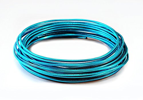 Aluminiumdraht Aludraht RUND * NEUHEIT *GEPRÄGTE OBERFLÄCHE*- TÜRKIS 2mm x 5m