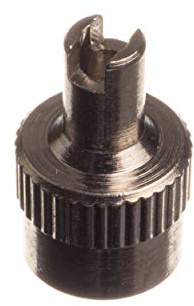 Ventilkappe mit Werkzeug + Dichtring - Metall - VG8- Gewinde mit Schlüsselansatz - Geriffelter Rand