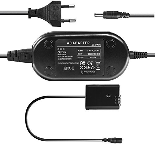 Netzteil mit Akkuadapter ersetzt AC-PW20 für Sony Alpha 3000, 5000, 6000, NEX-C3, NEX-6, NEX-5T, NEX-5K, Cybershot DSC-RX10-7,6V 2A