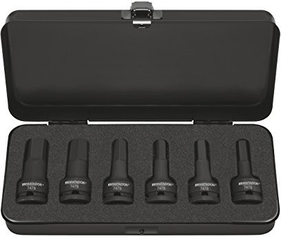 Matador, Set di bussole ad impatto per cacciavite, esagono interno, 12,5 (1/2), 6-17 mm, 7478 9001