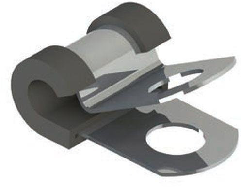 Kabelschelle Stahl mit Polster Schutzüberzug 15,9mm TPE