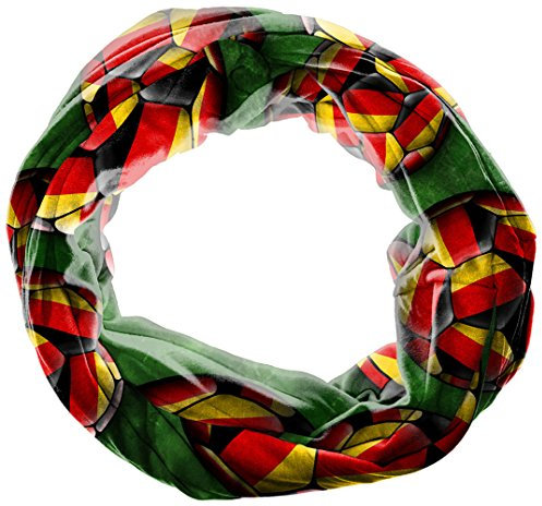 TigerTie Loop Schal in grün schwarz rot gold grau gemustert - Gr.160 cm x 50 cm