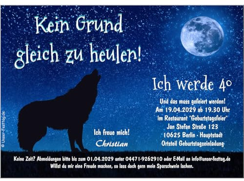 Unser-Festtag lustige Geburtstagseinladung mit Ihrem Wunschtext - jedes Alter möglich - witzig und originell zum 30. 40. 50. 60. Geburtstag, 30 Karten